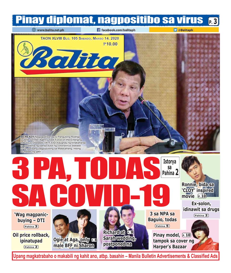 Get Digital Access To Balita March 14 2020 Issue Magzter