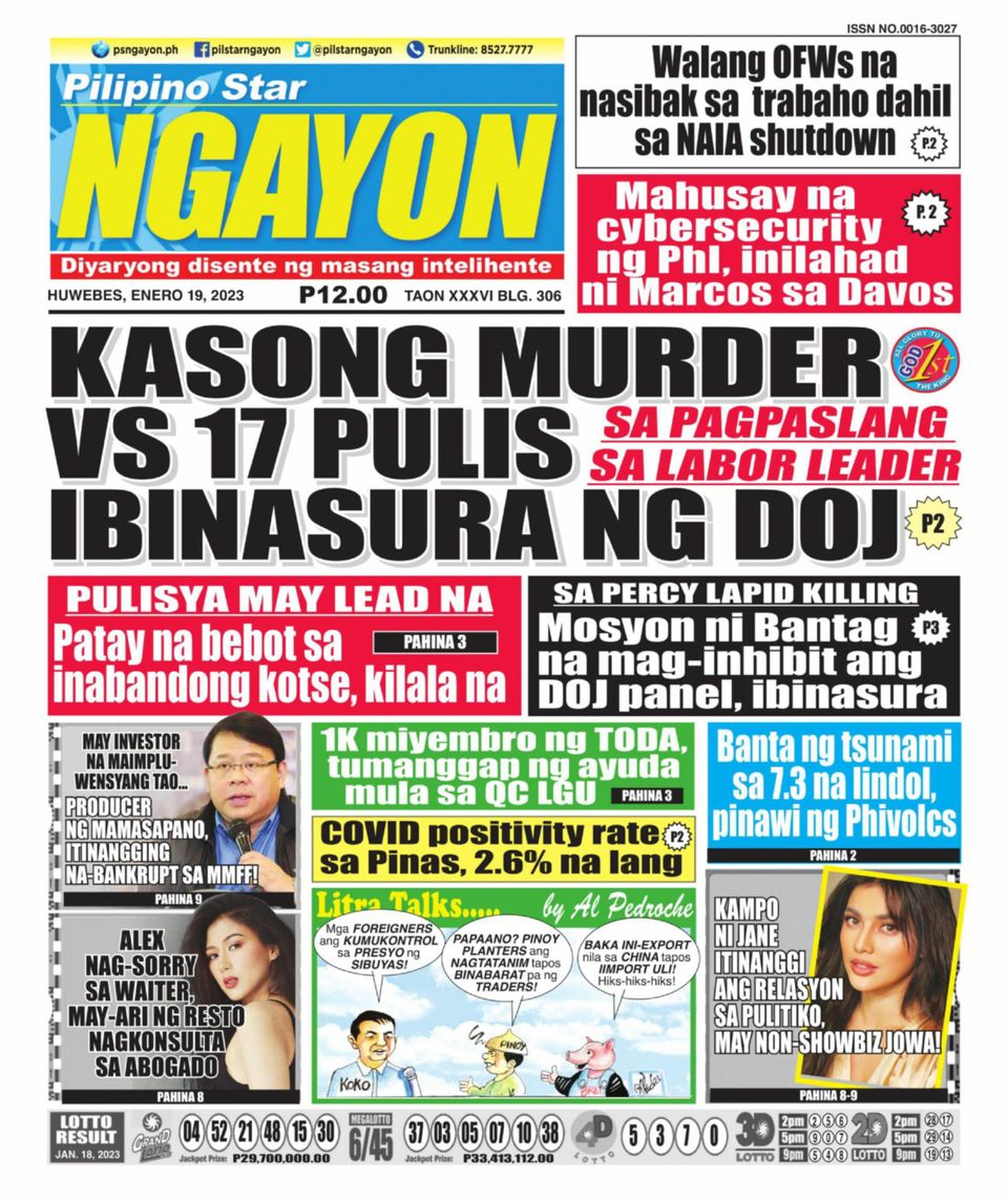 Pilipino Star Ngayon January Newspaper