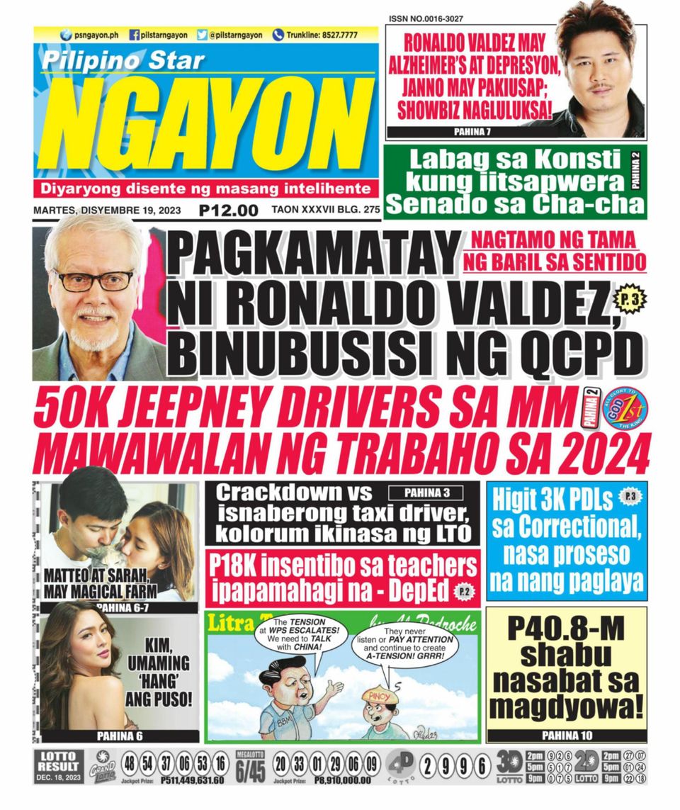 Pilipino Star Ngayon December Newspaper