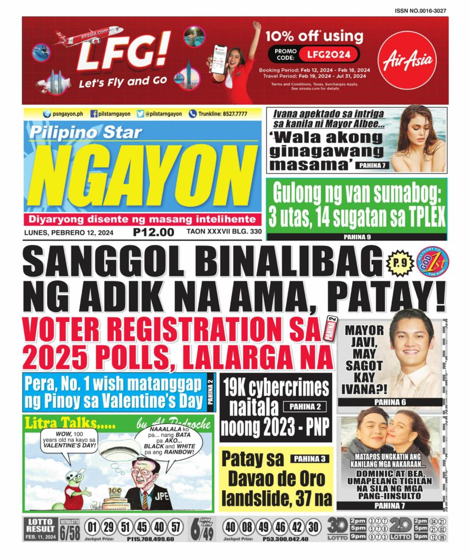 Pilipino Star Ngayon February Newspaper