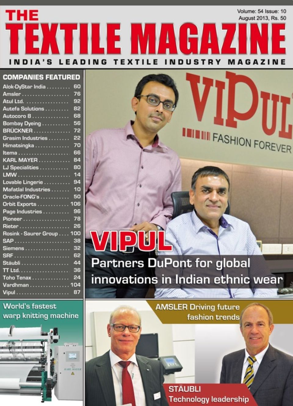 The Textile magazineAugust 2013 Magazine Get your Digital Subscription