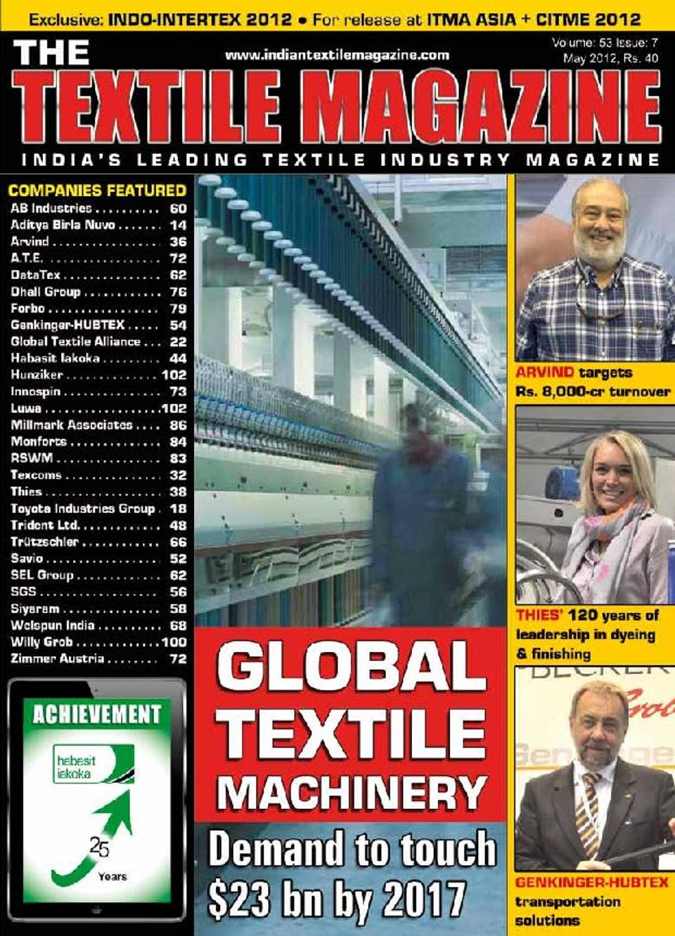 The Textile magazineMay 2012 Magazine Get your Digital Subscription