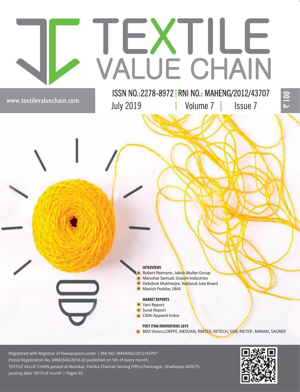 Textile Value Chain-July 2019 Magazine - Get Your Digital Subscription