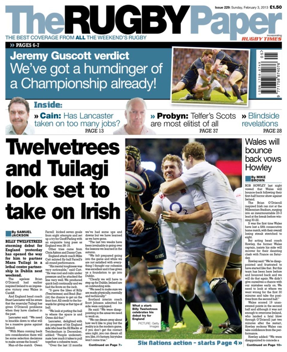 The Rugby Paper-February 3, 2013 Magazine - Get your Digital Subscription