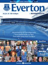Everton Programmes - Everton v Bournemouth Everton v Bournemouth