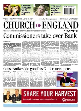 Church of England Newspaper - October 4, 2013 Church of England Newspaper Cover - October 4, 2013 Edition