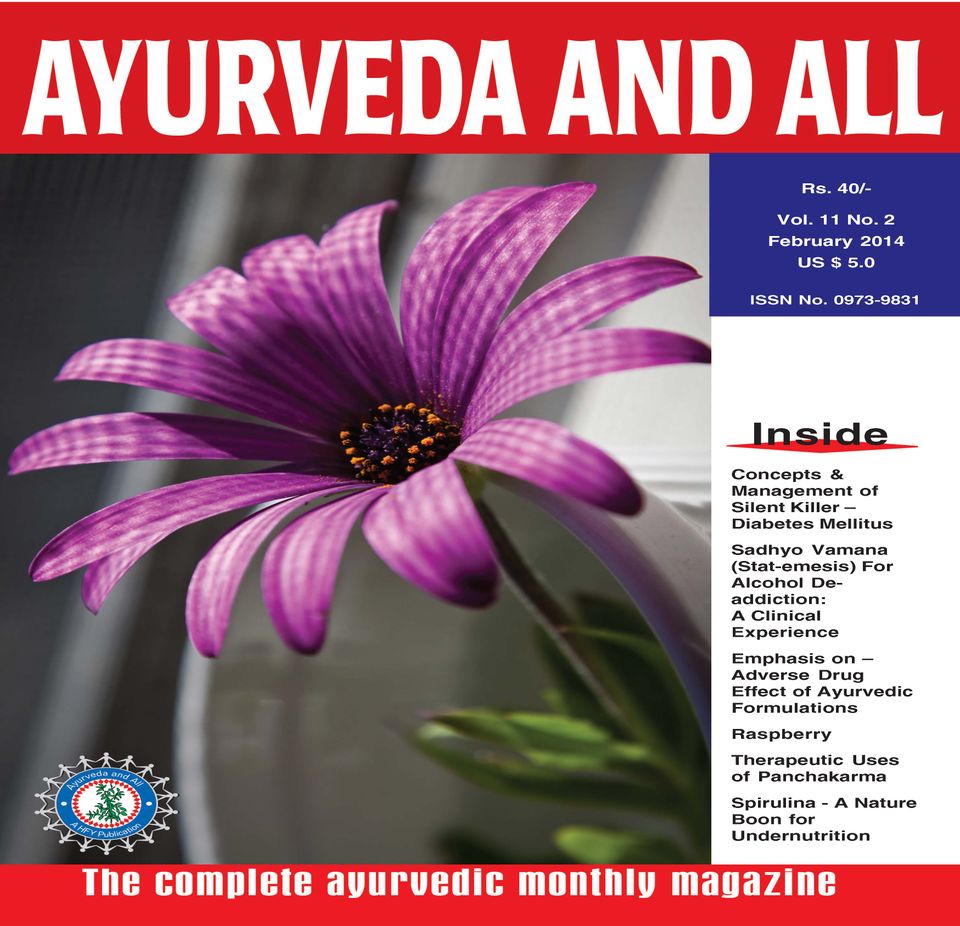 Ayurveda and allFebruary 2014 Magazine Get your Digital Subscription