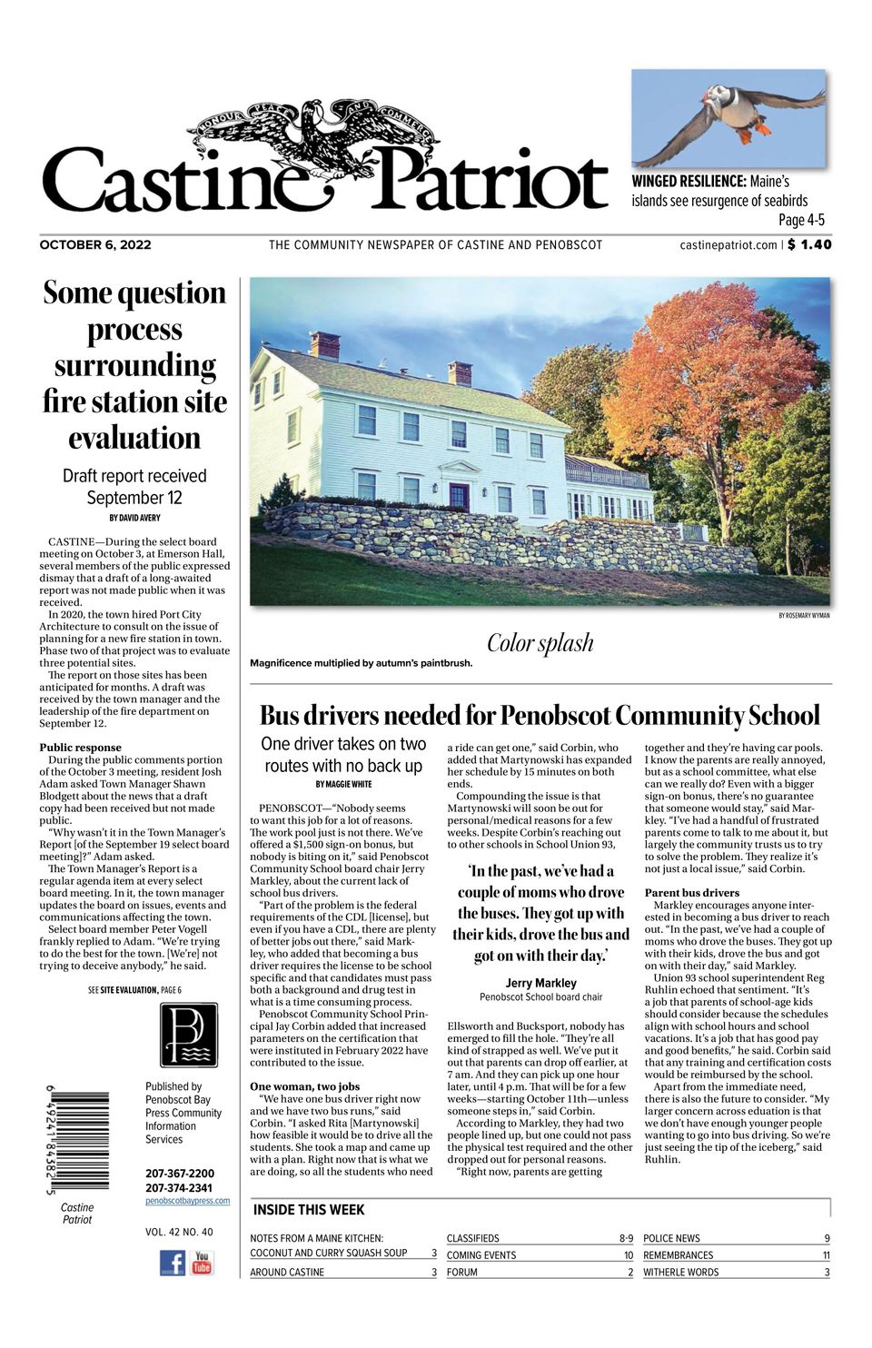 Castine PatriotOctober 6, 2022 Newspaper Get your Digital Subscription