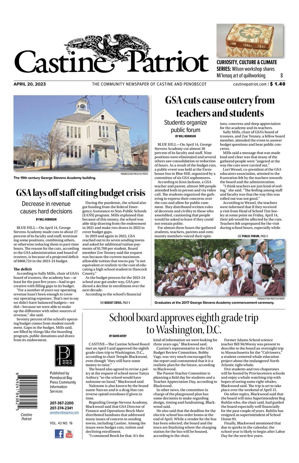 Castine PatriotApril 20, 2023 Newspaper Get your Digital Subscription