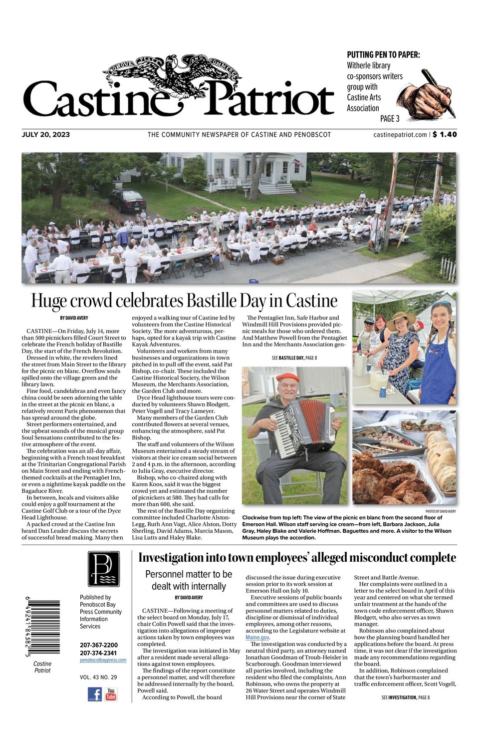 Castine PatriotJuly 20, 2023 Newspaper Get your Digital Subscription