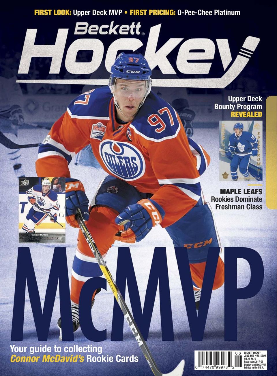 October 2019 Beckett Hockey Monthly Magazine Connor McDavid Cover