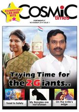 COSMIC TIMES  Cover - November 2014 issue 1 Edition