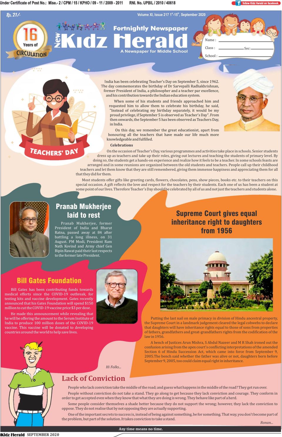 Kidz Herald-September 1, 2020 Newspaper - Get your Digital Subscription