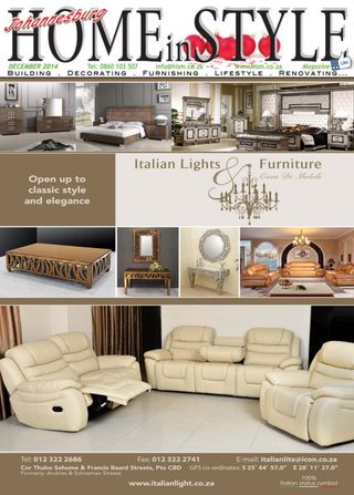 HomeinStyle Magazine JHB - December 2014 HomeinStyle Magazine JHB Cover - December 2014 Edition