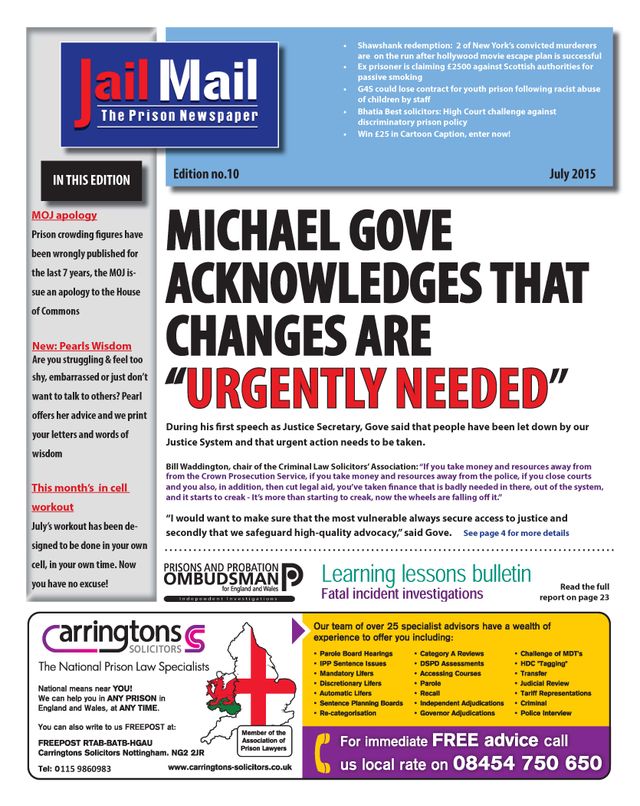 Jail Mail UK –  Prison Newspaper