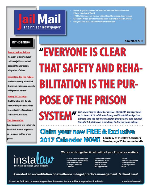Jail Mail UK –  Prison Newspaper
