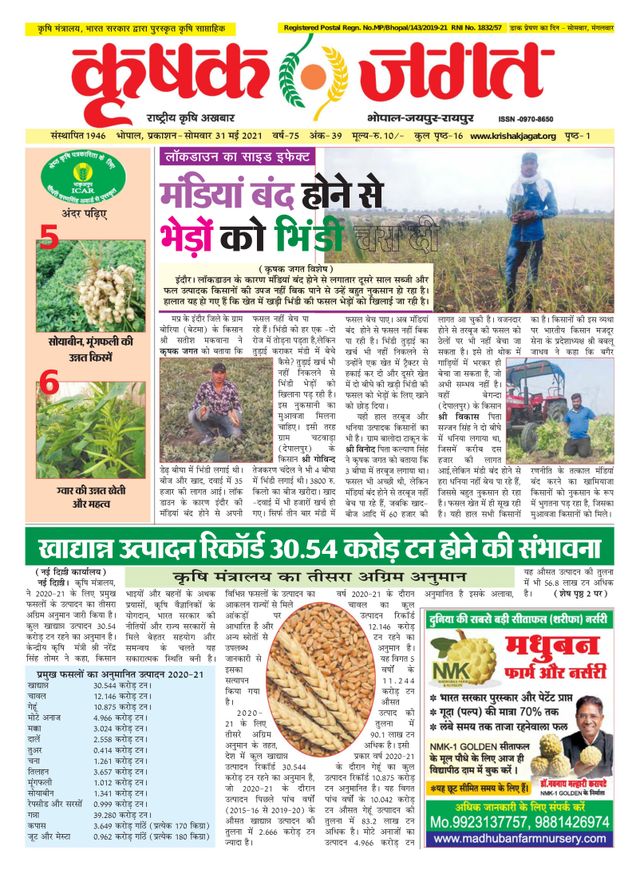 Krishak Jagat - Madhya Pradesh