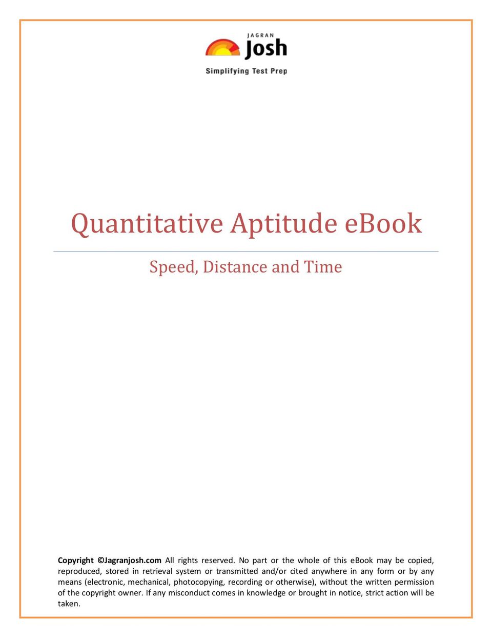Quantitative Aptitude eBook on Speed Magazine