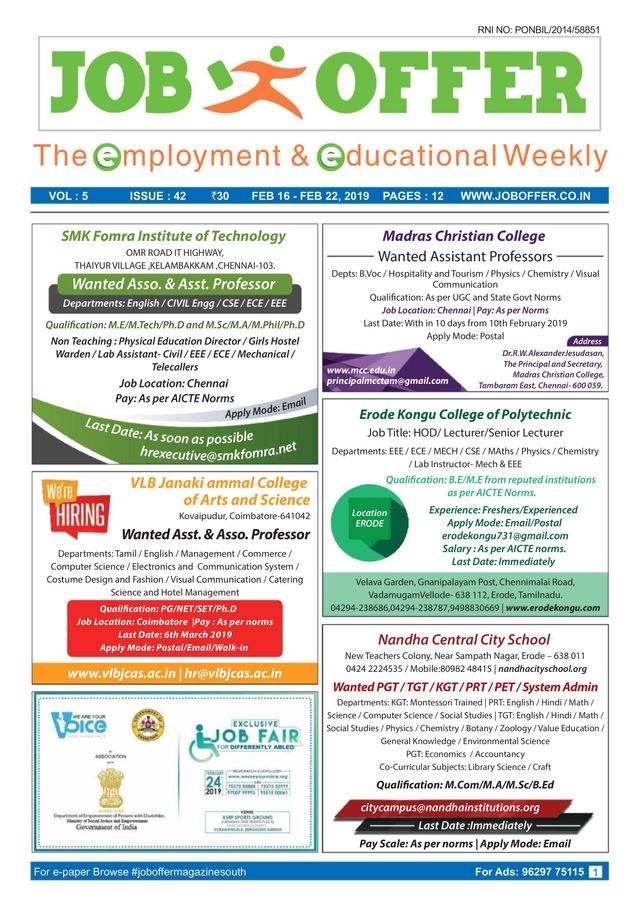 JOB OFFER MAGAZINE SOUTH EDITION
