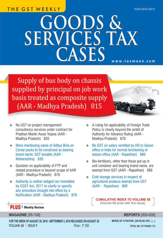 Goods & Services Tax Cases