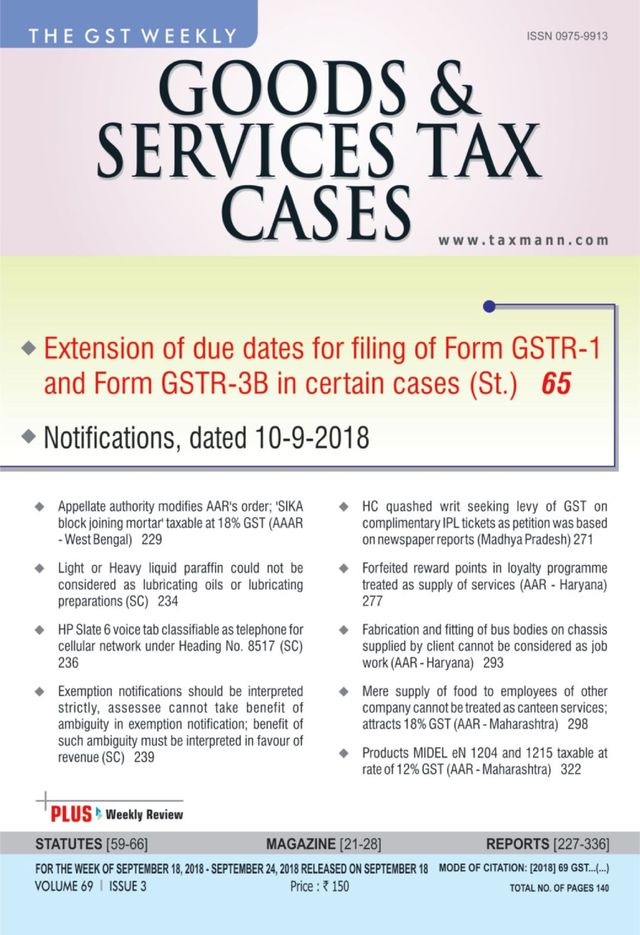 Goods & Services Tax Cases