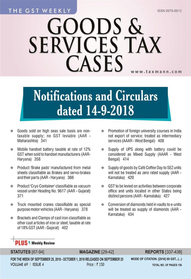 Goods & Services Tax Cases
