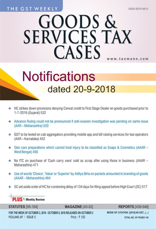Goods & Services Tax Cases