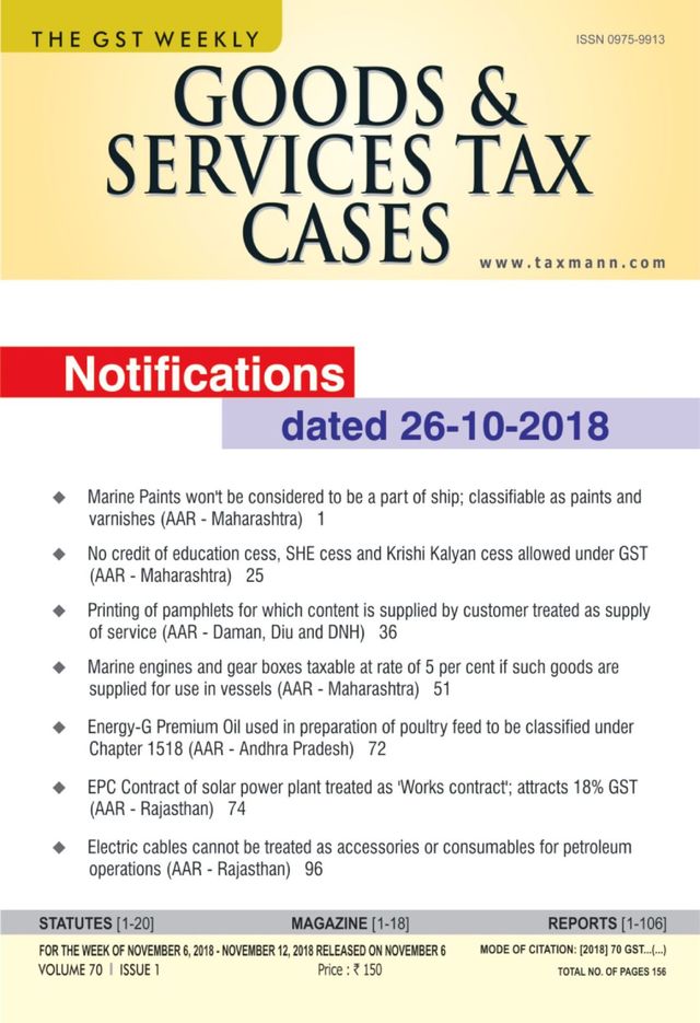 Goods & Services Tax Cases