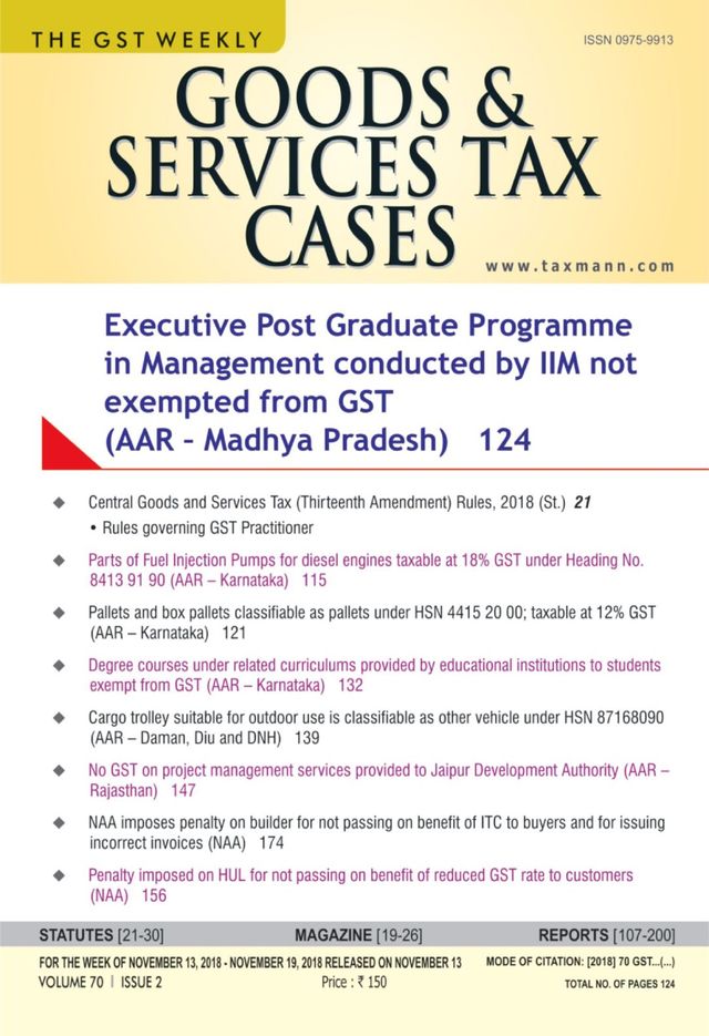 Goods & Services Tax Cases