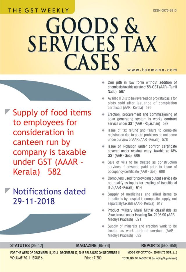 Goods & Services Tax Cases