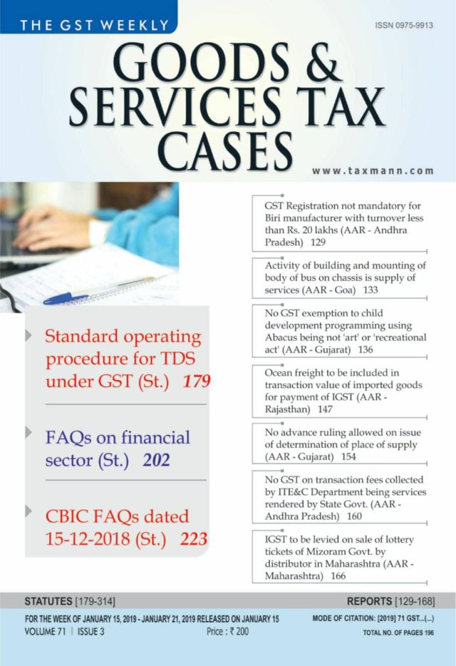 Goods & Services Tax Cases