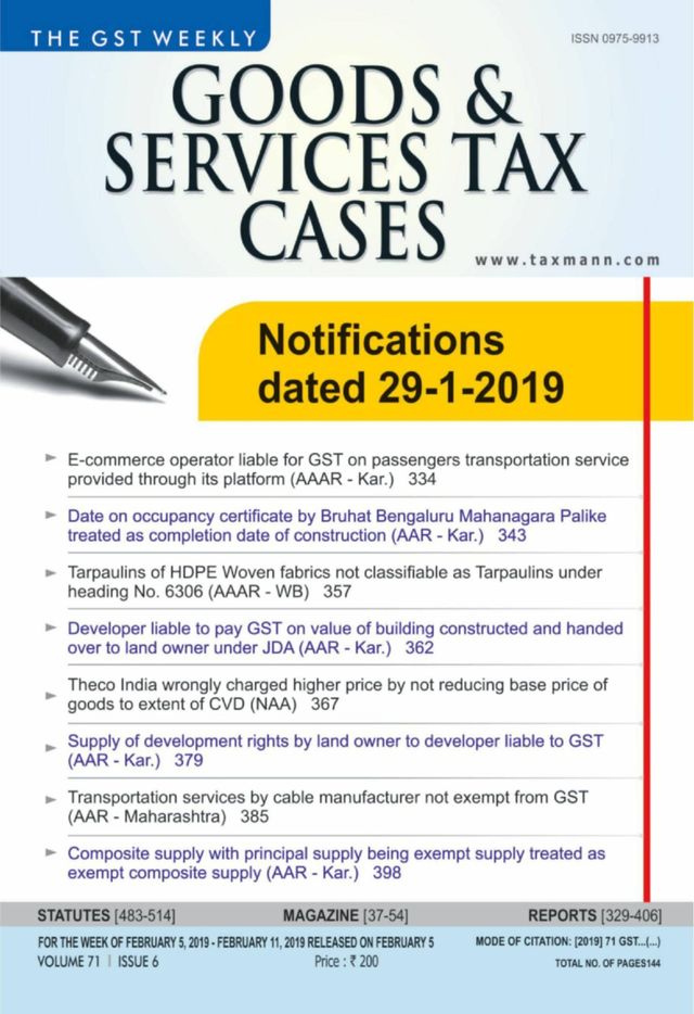 Goods & Services Tax Cases