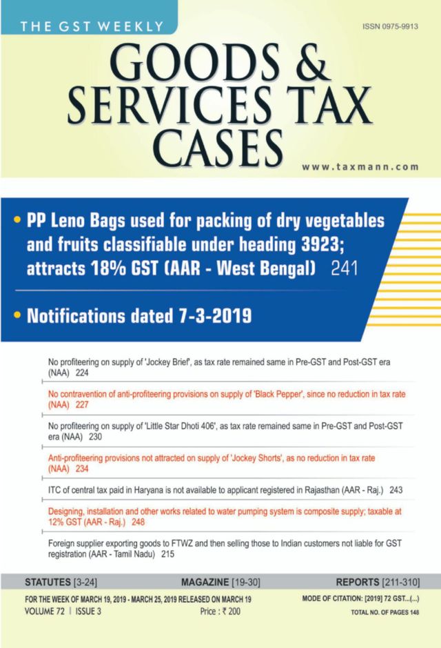 Goods & Services Tax Cases