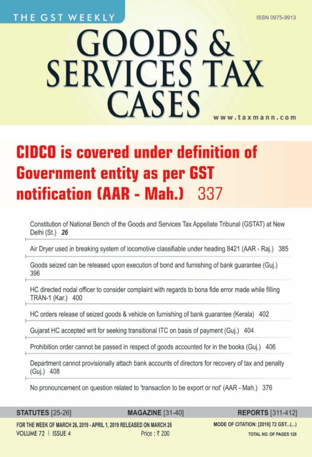 Goods & Services Tax Cases