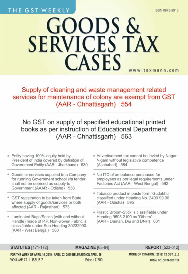 Goods & Services Tax Cases