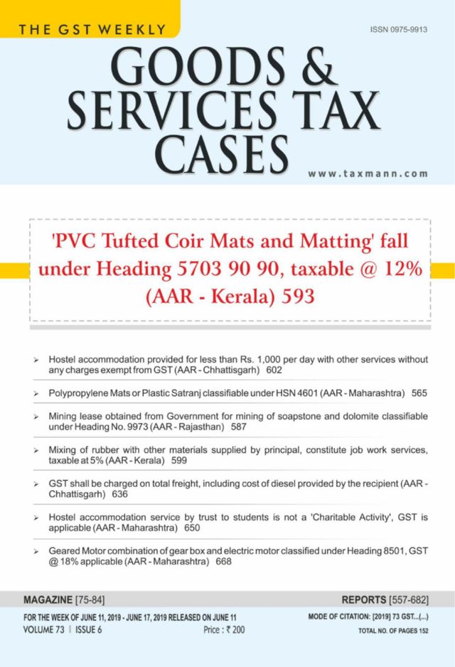 Goods & Services Tax Cases