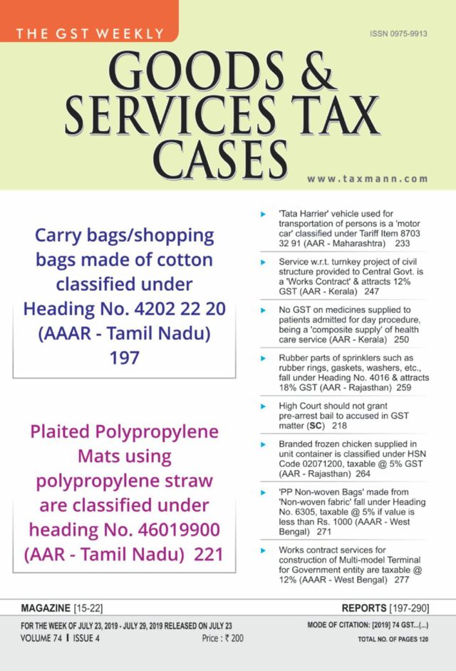 Goods & Services Tax Cases