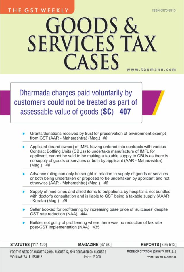 Goods & Services Tax Cases
