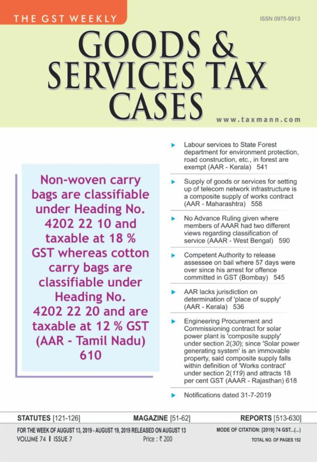 Goods & Services Tax Cases