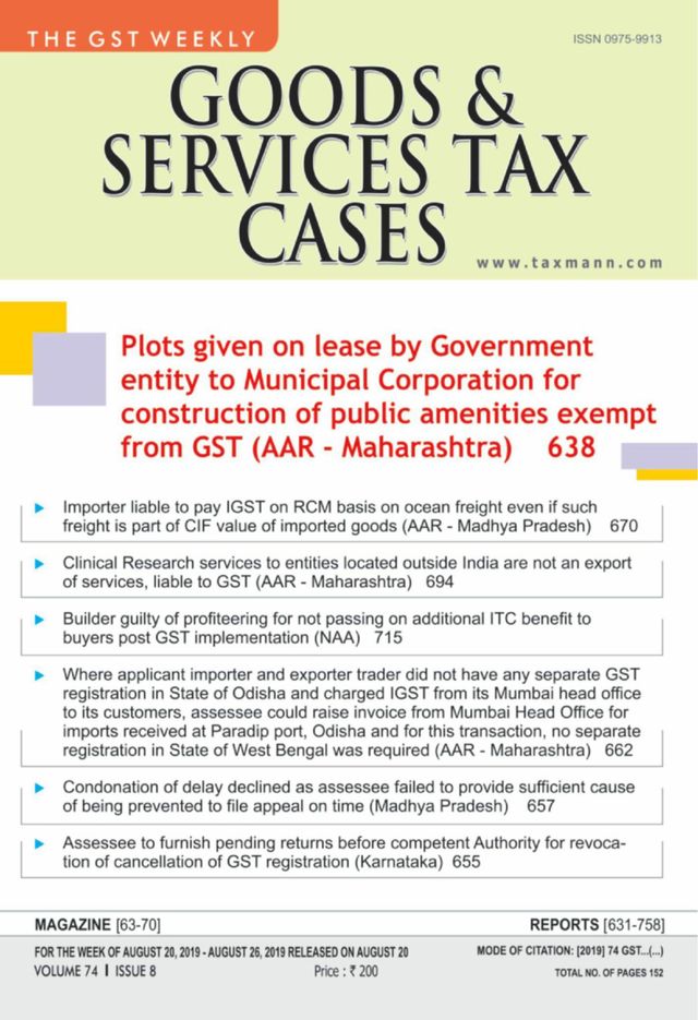 Goods & Services Tax Cases