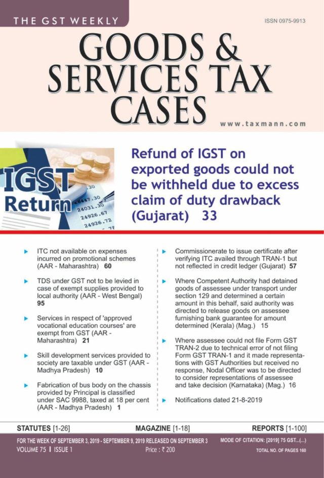 Goods & Services Tax Cases