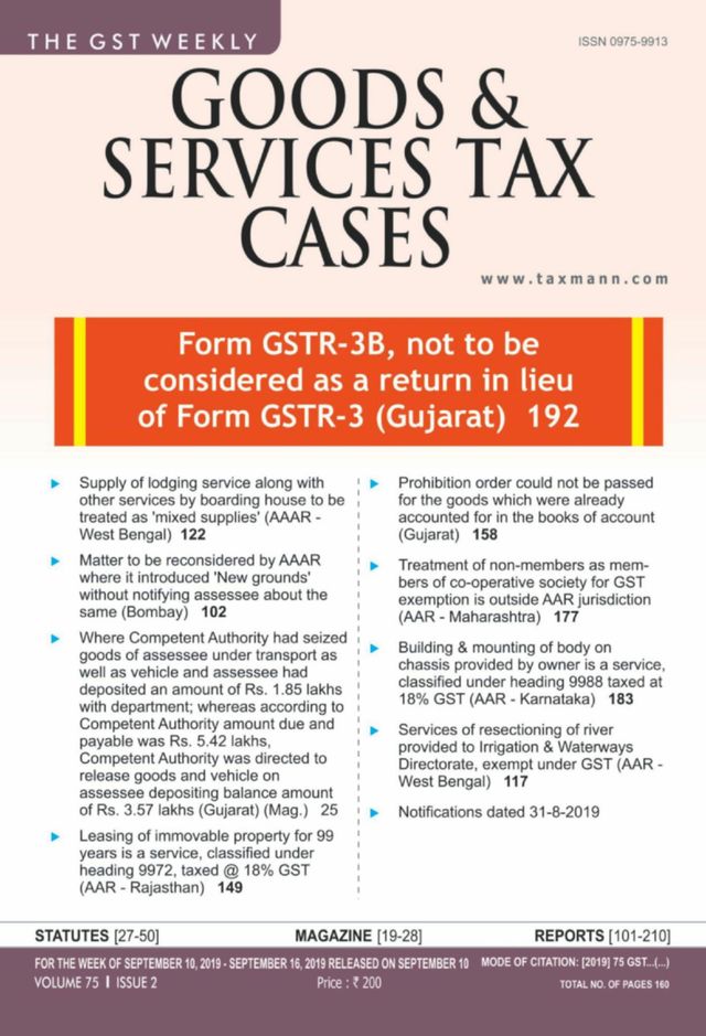Goods & Services Tax Cases