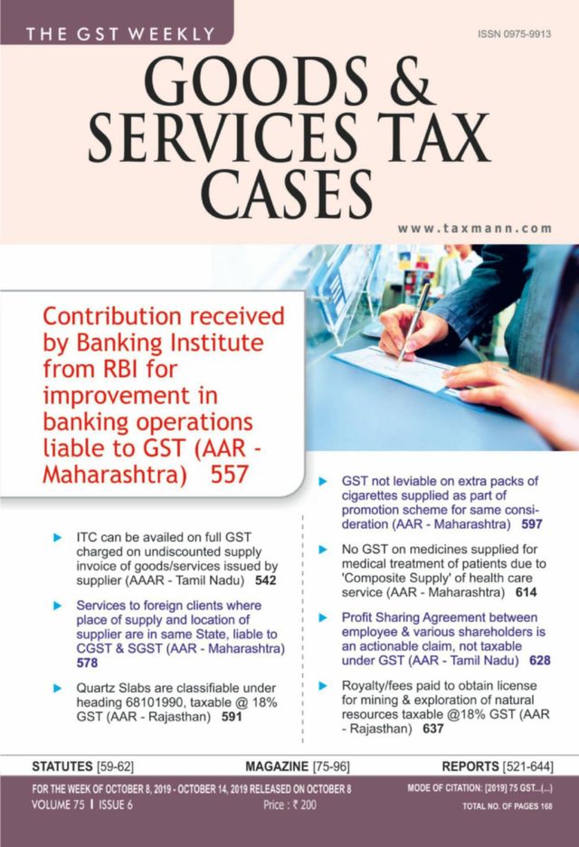 Goods & Services Tax Cases