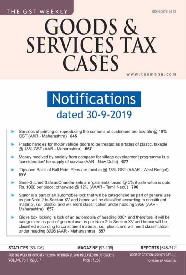 Goods & Services Tax Cases