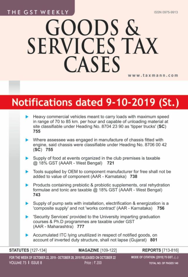 Goods & Services Tax Cases