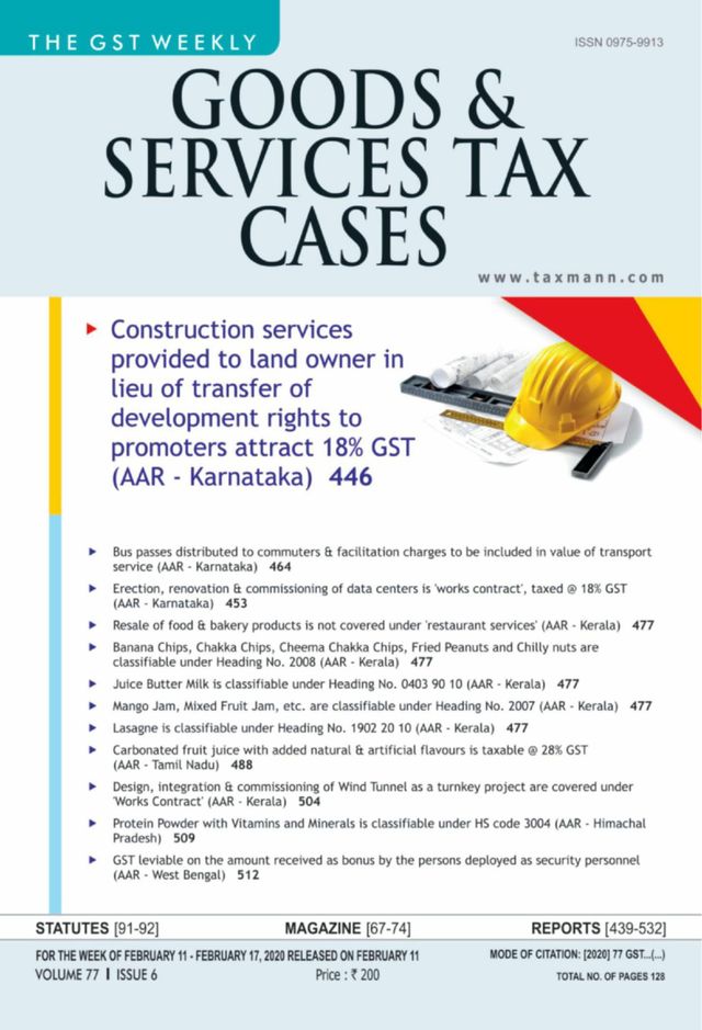 Goods & Services Tax Cases