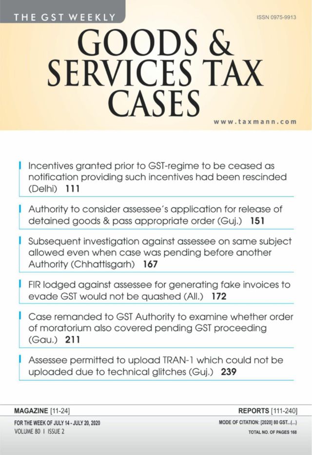 Goods & Services Tax Cases