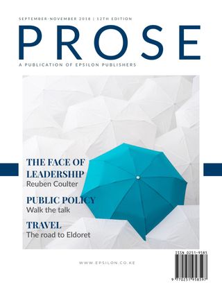Prose magazine - September - November 2018 Prose magazine Cover - September - November 2018 Edition