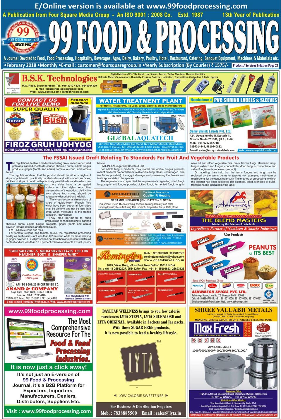 99 Food & ProcessingFebruary 2018 Magazine Get your Digital Subscription