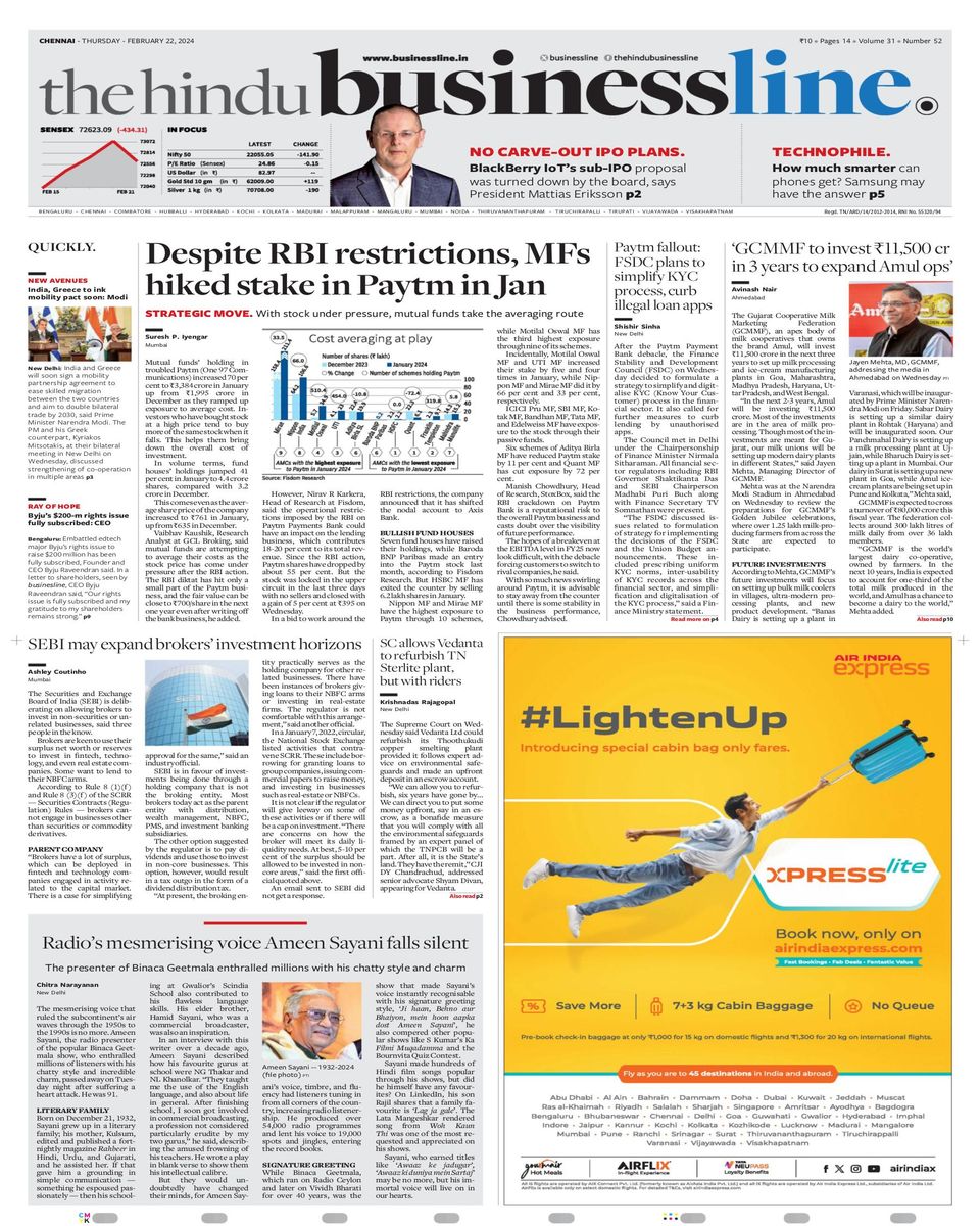 The Hindu Business Line Newspaper - Get your Digital Subscription